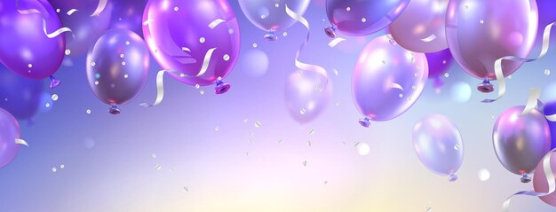 Fondo de globo de fiesta de cumpleaños 3D púrpura