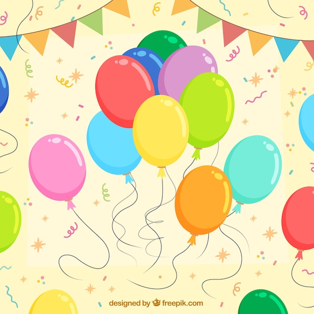 Vector gratuito fondo de globos coloridos para celebrar