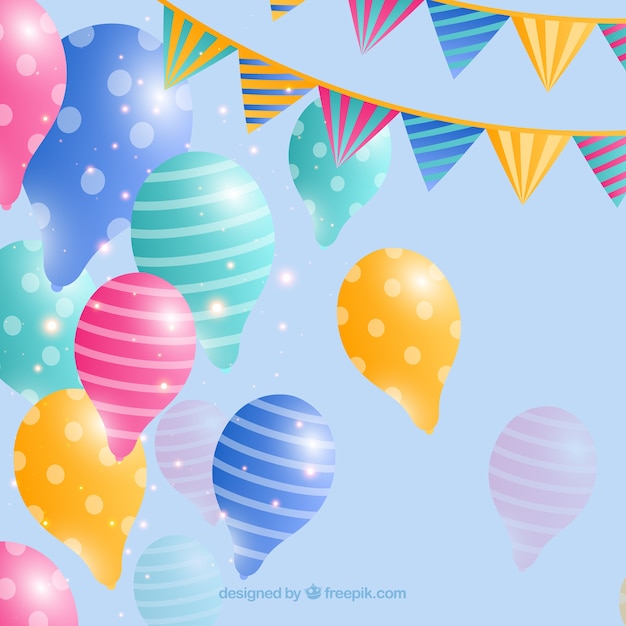 Vector gratuito fondo de globos de coloridos para celebrar