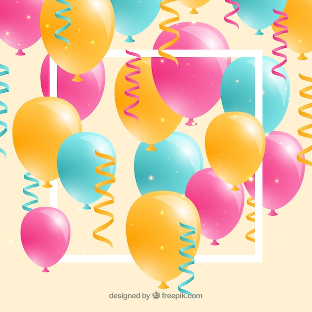 Vector gratuito fondo de globos de coloridos para celebrar
