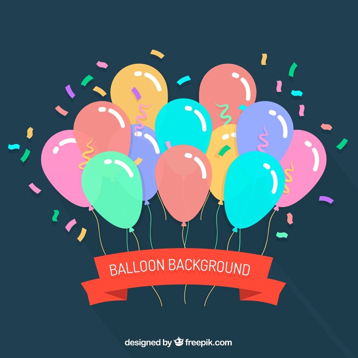 Vector gratuito fondo de globos de coloridos para celebrar