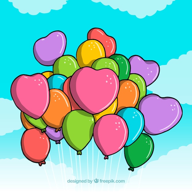 Fondo de globos de coloridos para celebrar