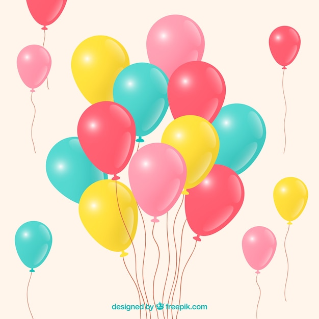 Vector gratuito fondo de globos coloridos para celebrar