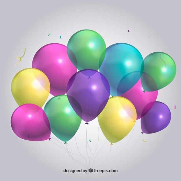 Fondo de globos coloridos en estilo realista