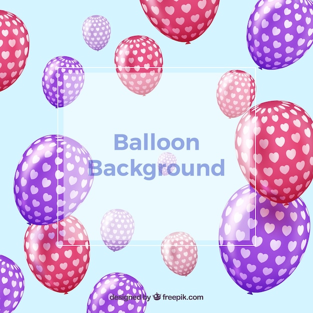 Fondo de globos coloridos en estilo realista