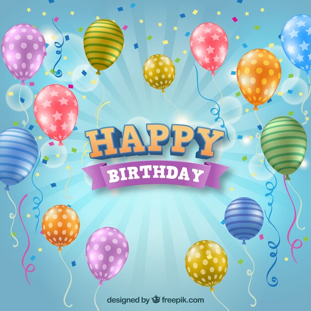 Fondo de globos coloridos en estilo realista