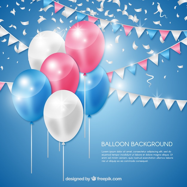 Fondo de globos coloridos en estilo realista