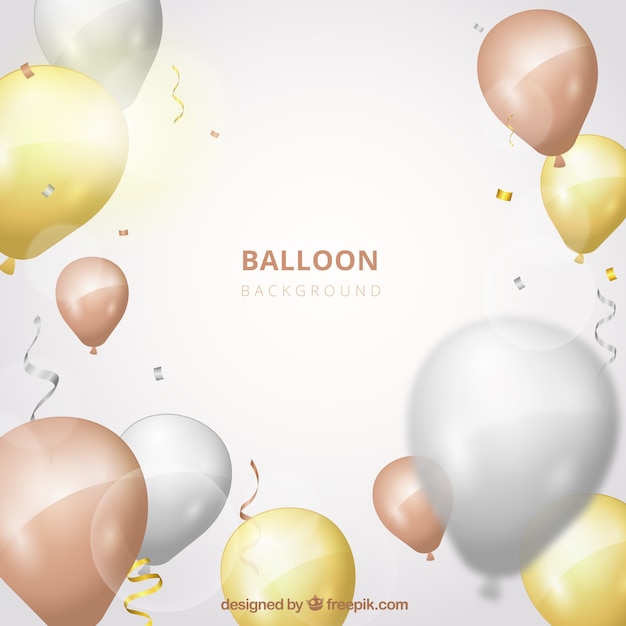 Fondo de globos coloridos en estilo realista