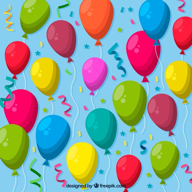 Fondo de globos de cumpleaños para celebrar
