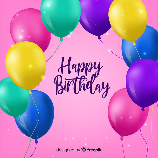 Fondo de globos de cumpleaños
