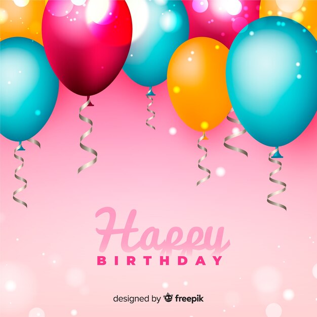 Fondo de globos de cumpleaños