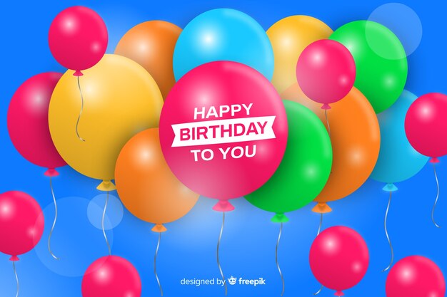 Fondo de globos de cumpleaños