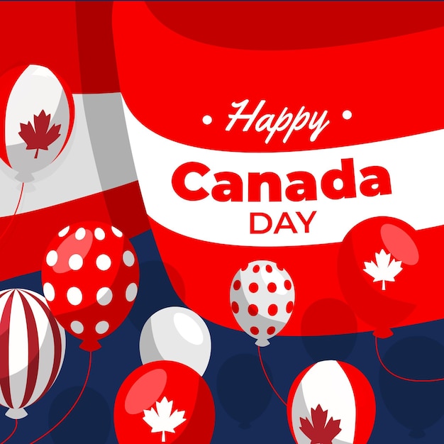 Fondo de globos del día de canadá