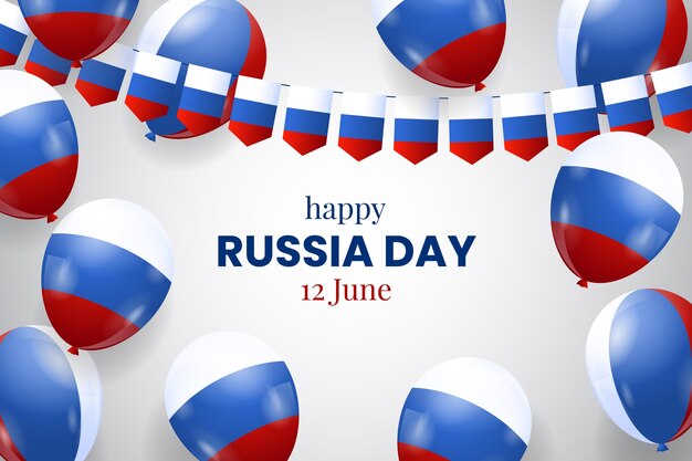 Fondo de globos del día realista de Rusia