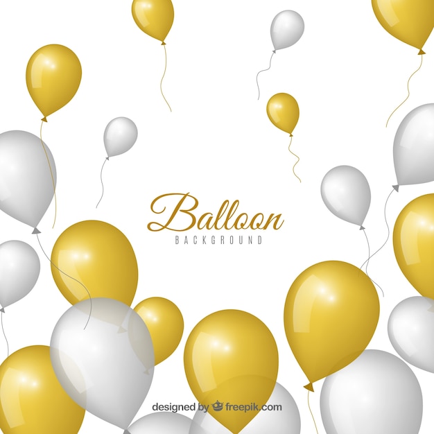 Fondo de globos dorados y grises para celebrar