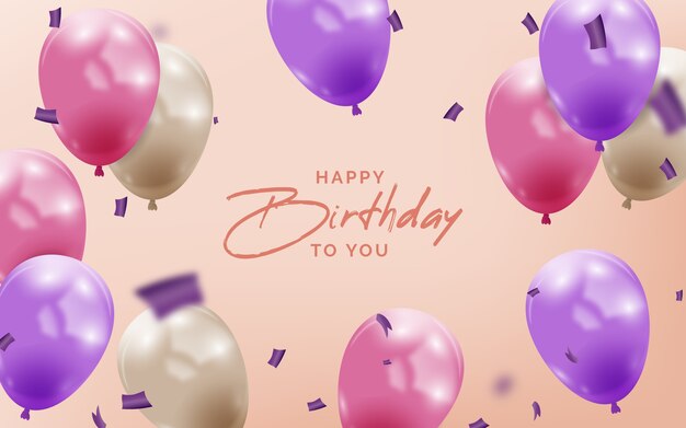 Fondo de globos realistas coloridos diferentes