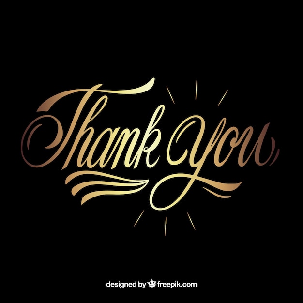 Fondo de gracias con lettering dorado