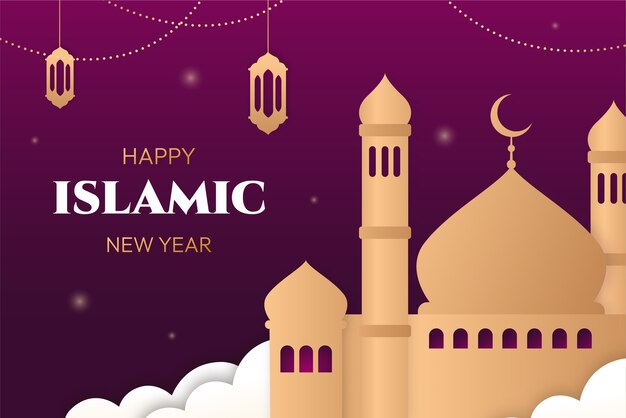 Fondo gradiente para la celebración del año nuevo islámico