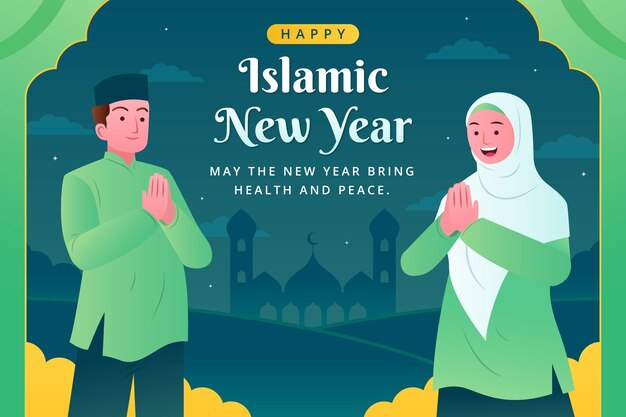 Fondo gradiente para la celebración del año nuevo islámico