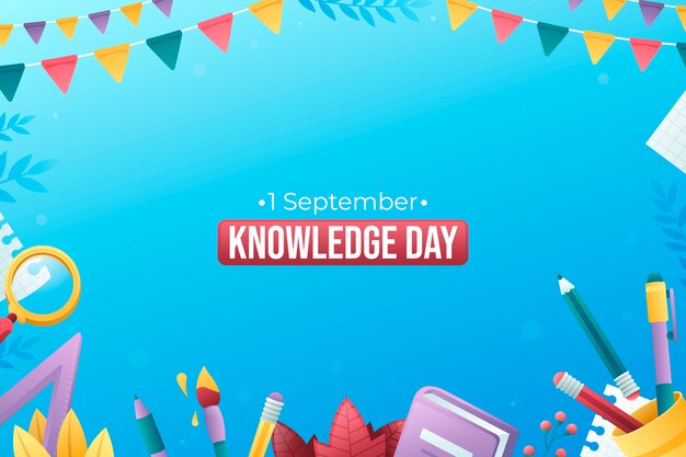 Fondo gradiente para la celebración del día del conocimiento