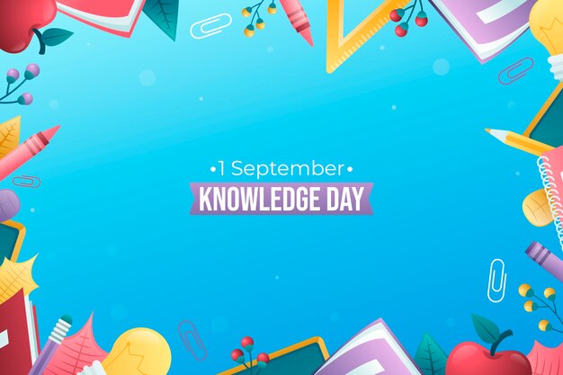 Fondo gradiente para la celebración del día del conocimiento