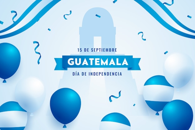 Vector gratuito fondo en gradiente para la celebración del día de la independencia de guatemala