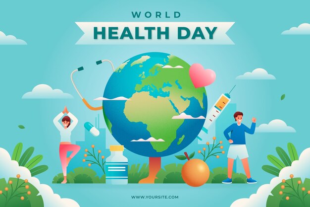 Fondo en gradiente para la celebración del Día Mundial de la Salud