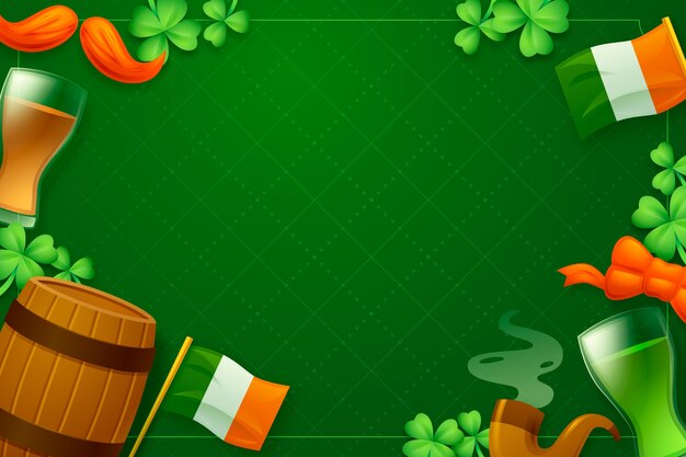 El fondo de gradiente para la celebración del día de San Patricio.