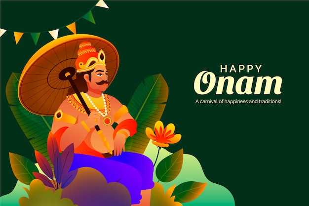 El fondo gradiente para la celebración del festival de onam