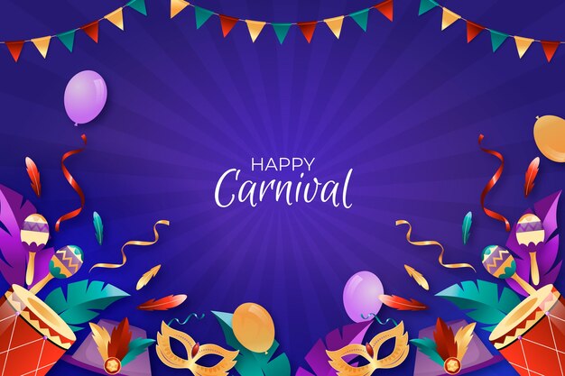 Fondo gradiente para la celebración de la fiesta del carnaval