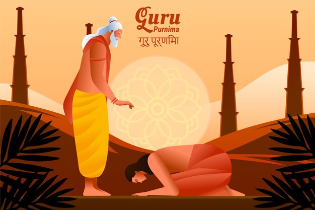 El fondo gradiente para la celebración de Guru Purnima