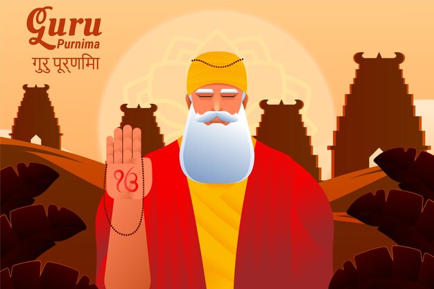 El fondo gradiente para la celebración de Guru Purnima