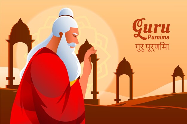 El fondo gradiente para la celebración de Guru Purnima