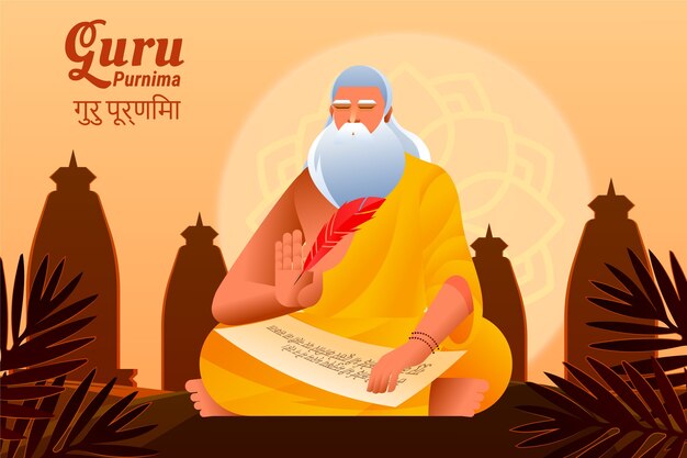 El fondo gradiente para la celebración de Guru Purnima