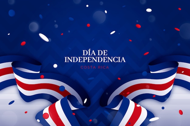 Vector gratuito fondo gradiente para la celebración de la independencia de costa rica