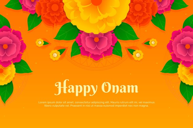 El fondo gradiente para la celebración de onam