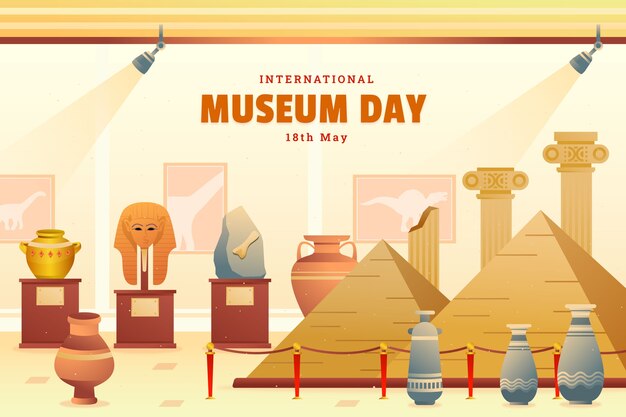 Fondo en gradiente para el día internacional de los museos