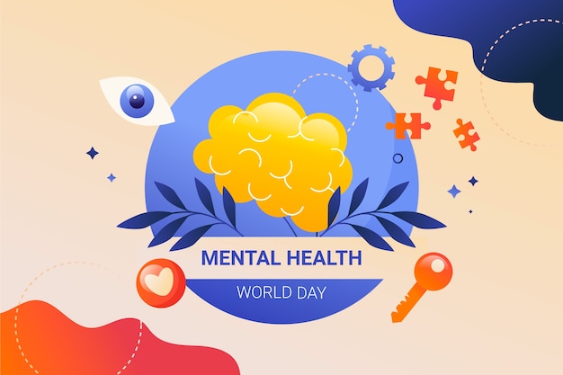 Vector gratuito fondo gradiente para el día mundial de la salud mental