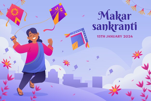El fondo de gradiente para el festival de Makar Sankranti