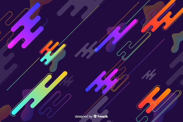 Fondo gradiente con formas dinámicas