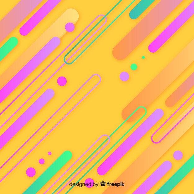 Fondo gradiente con formas dinámicas