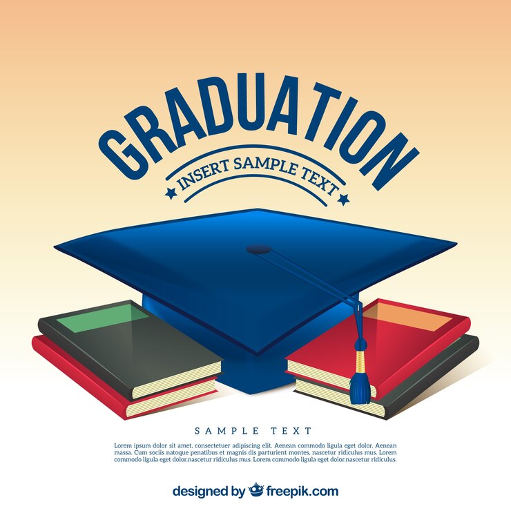 Vector gratuito fondo de graduación con elementos