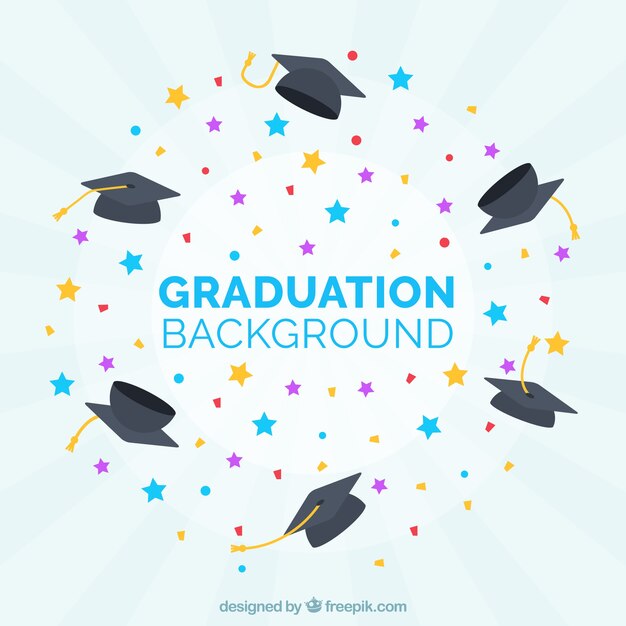 Fondo de graduación con estrellas de colores