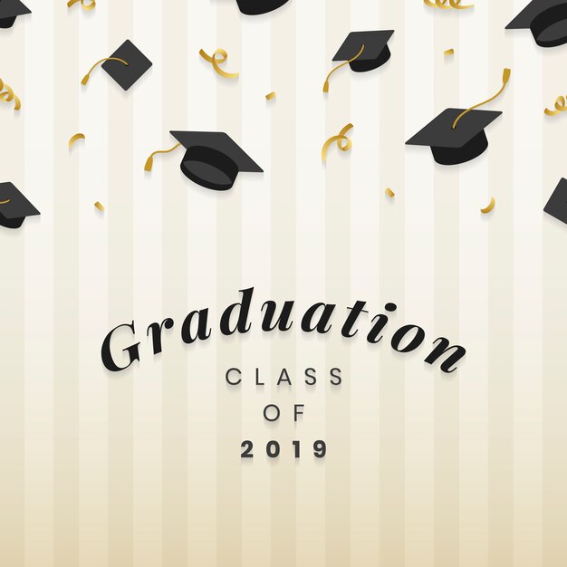 Fondo de graduación con vector de tableros de mortero