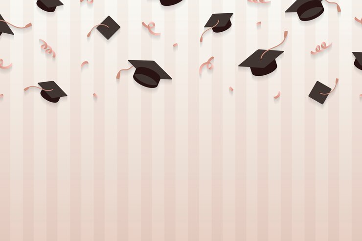 Vector gratuito fondo de graduación con vector de tableros de mortero