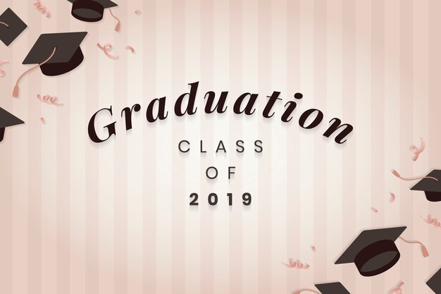 Fondo de graduación con vector de tableros de mortero