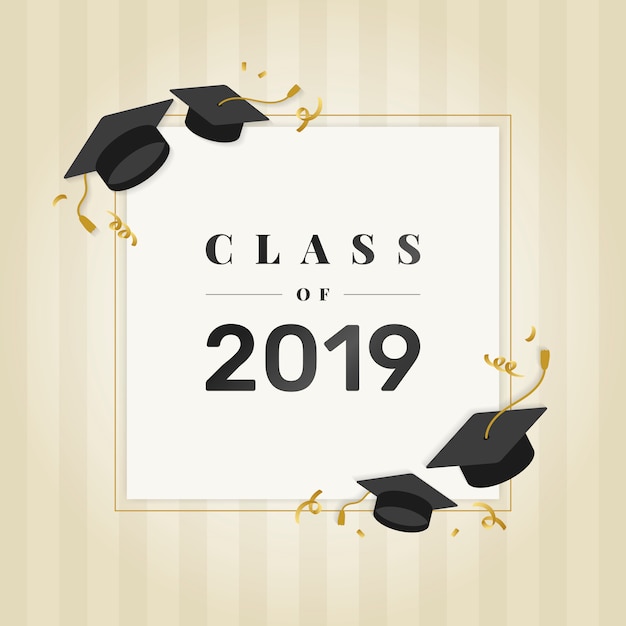 Fondo de graduación con vector de tableros de mortero