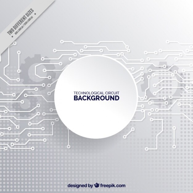 Fondo gris de circuitos tecnológicos