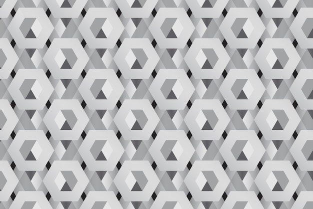 Fondo gris patrón hexagonal 3D