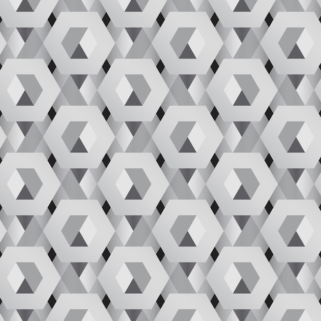 Fondo gris patrón hexagonal 3D